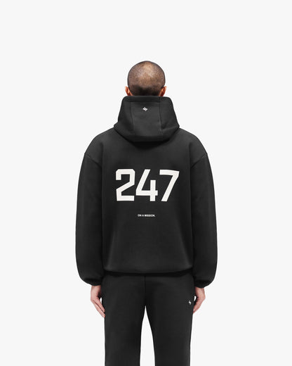 247 Form Zip Hoodie - Jet Black