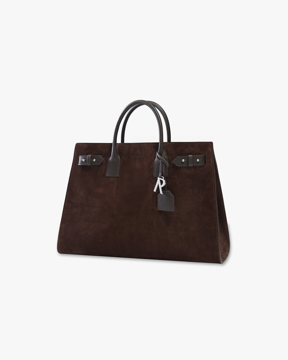Suede Leather Tote Bag - Brown