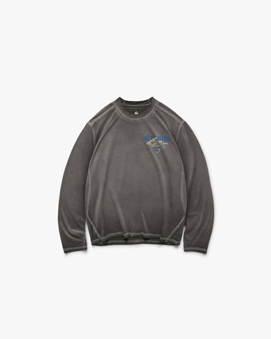 247 New York Long Sleeve T-Shirt - Washed Grey
