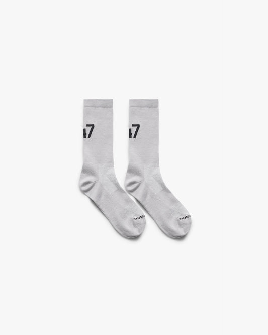 247 Numbers Race Sock - Ash Grey