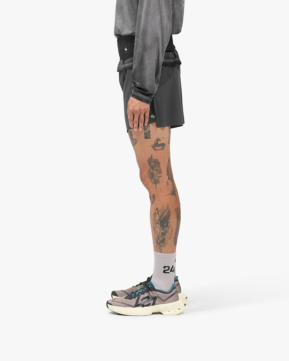 247 Race Short - Washed Grey