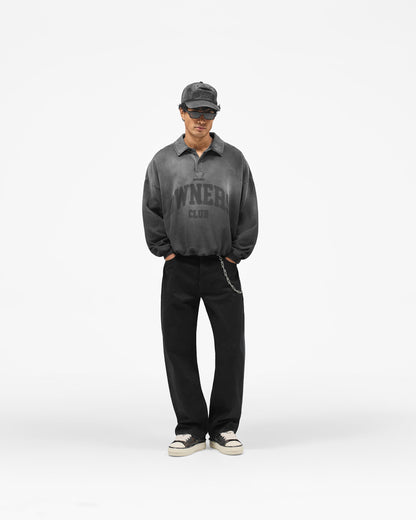 Represent Owners Club Rugby Sweater - Weathered Black