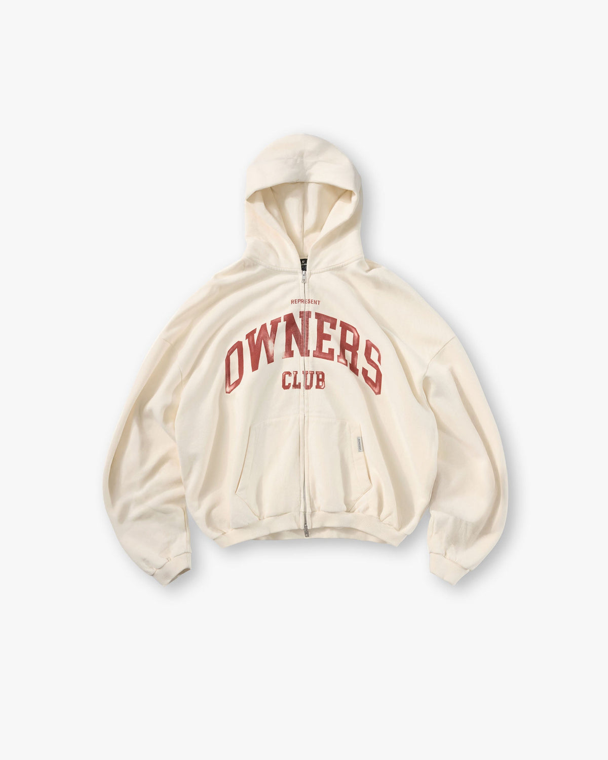 Represent Owners Club Zip Through Hoodie - Buttercream
