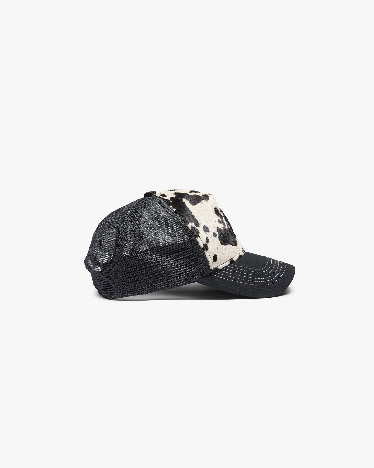 Cowhide Print Cap - Flat White Jet Black