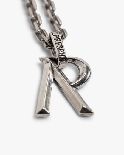 R Pendant Necklace - Silver