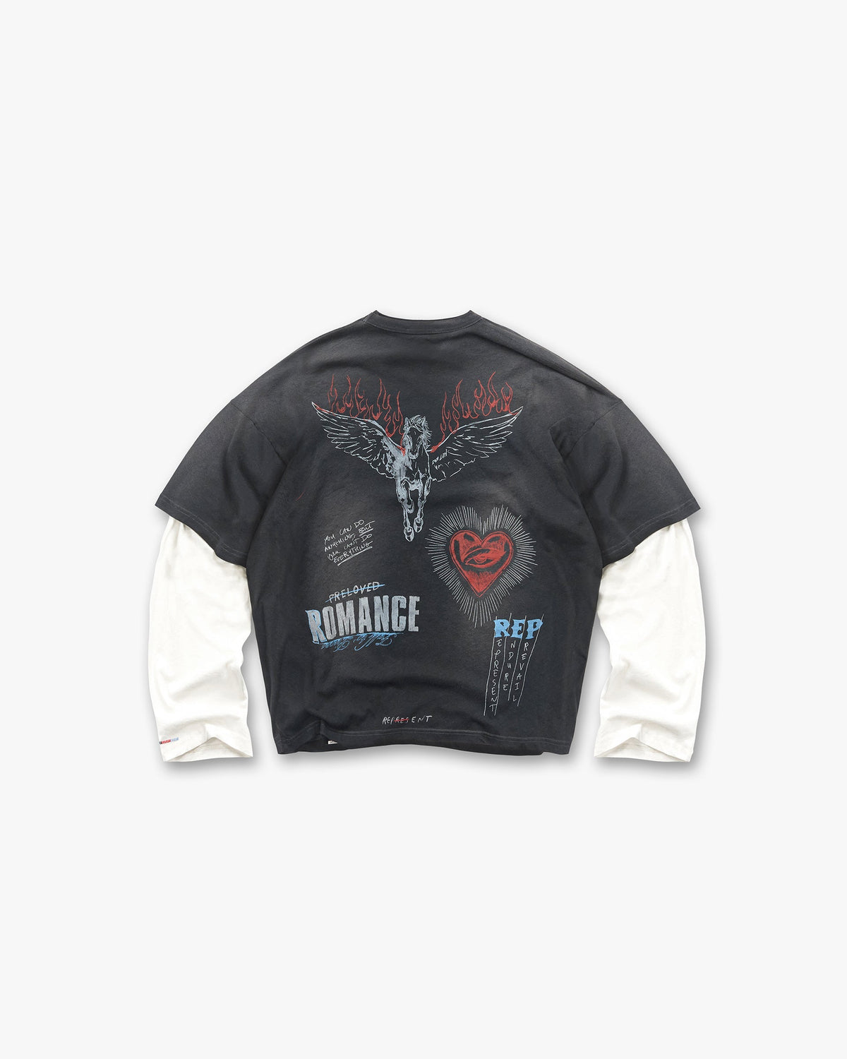Heavier Than The Heavens Long Sleeve T-Shirt - Washed Black