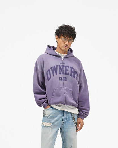 Represent Owners Club Zip Through Hoodie - Deep Purple
