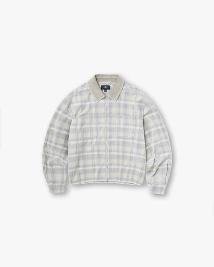 Cord Zip Flannel Shirt - Mineral