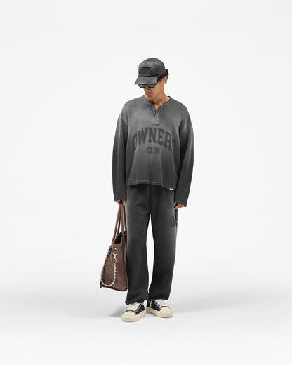 Represent Owners Club Long Sleeve Henley - Weathered Black