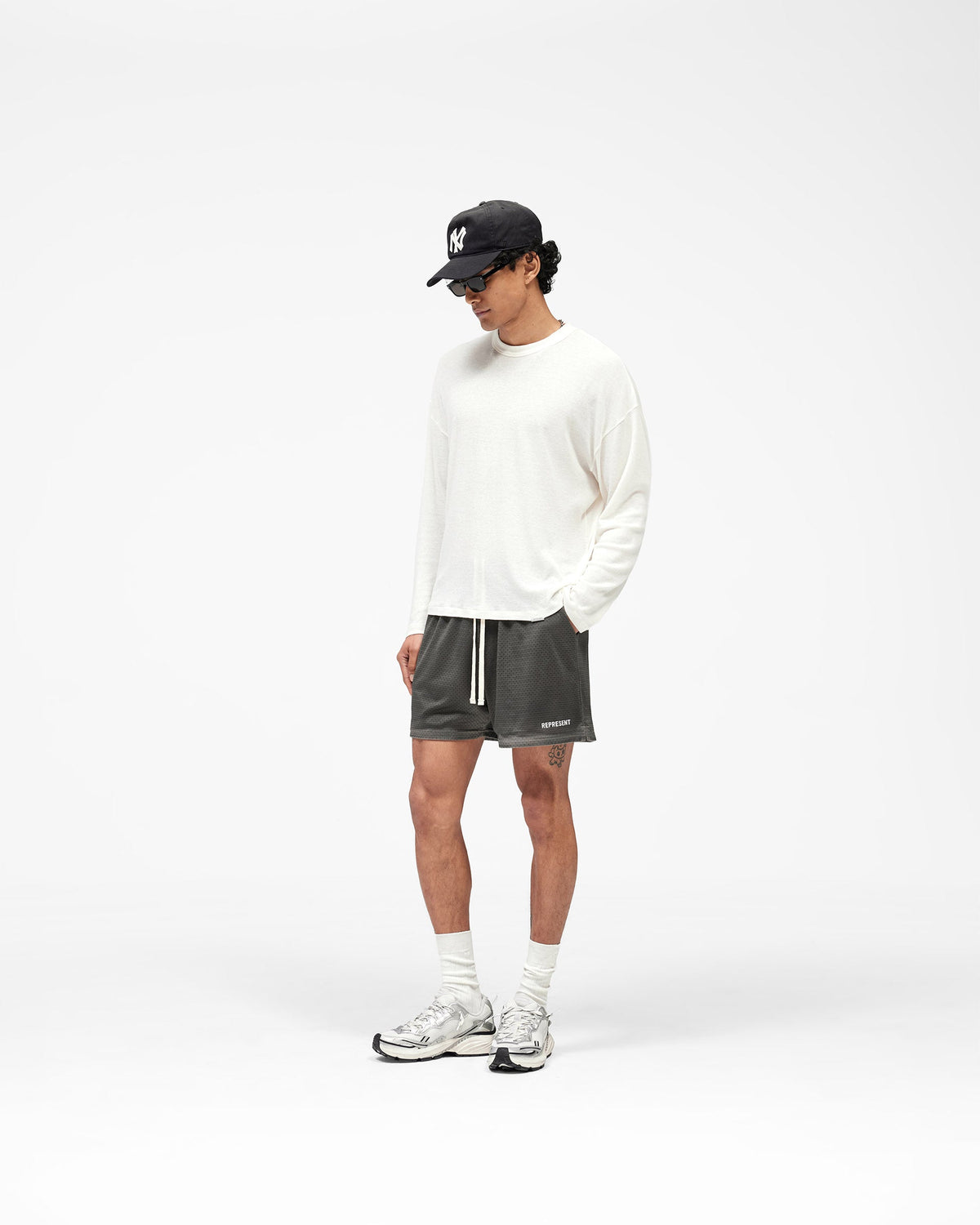 Washed Mesh Shorts - Vintage Grey