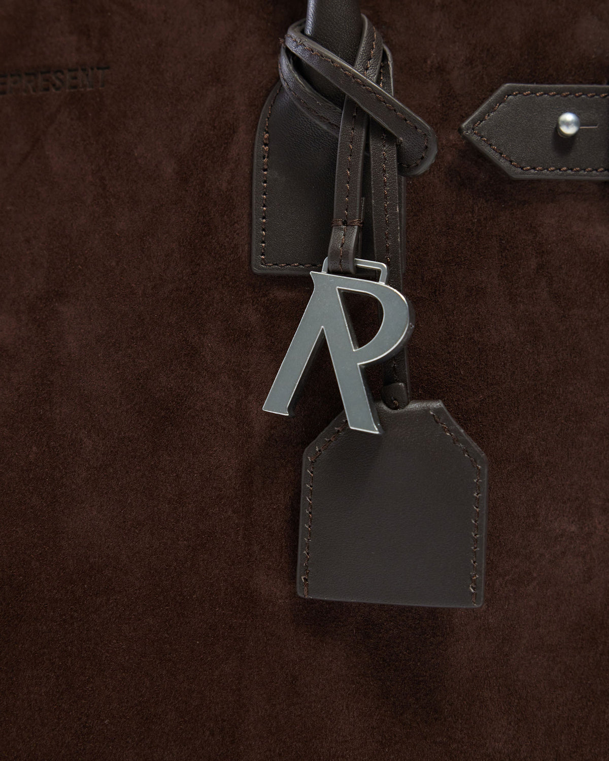 Suede Leather Tote Bag - Brown