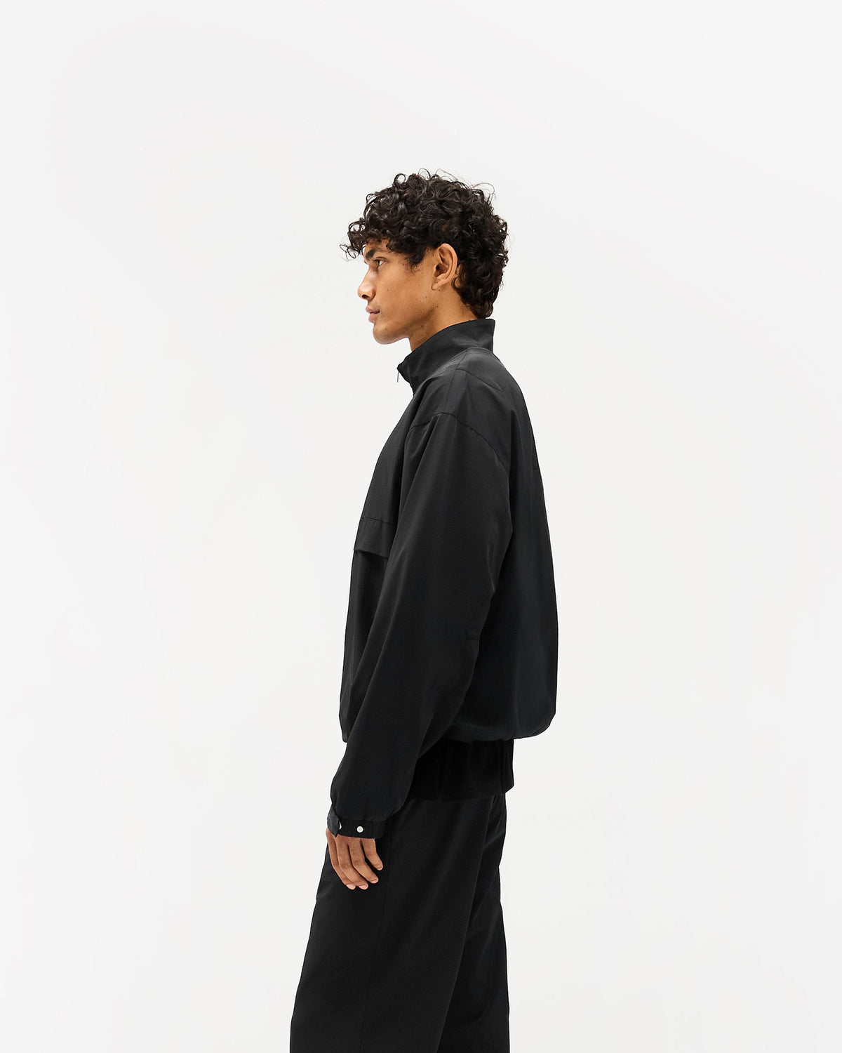 Initial Nylon Track Jacket - Black