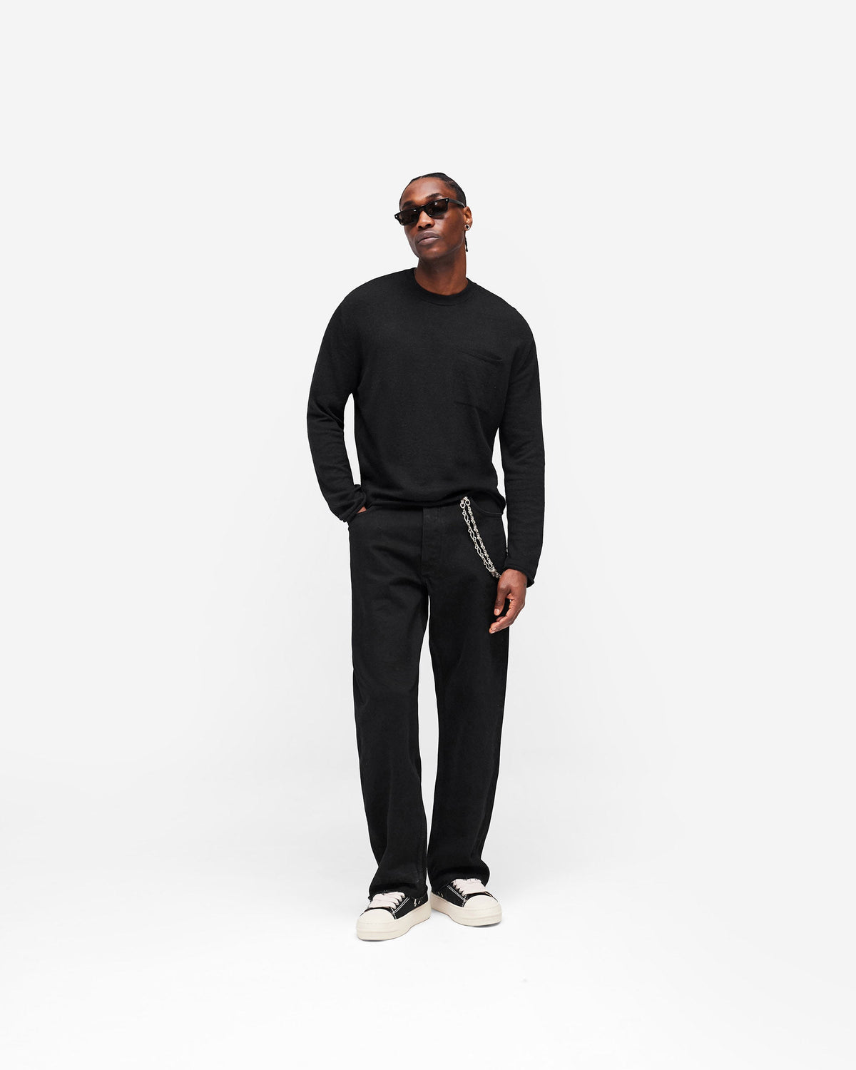 GH Knitted Long Sleeve Top - Jet Black