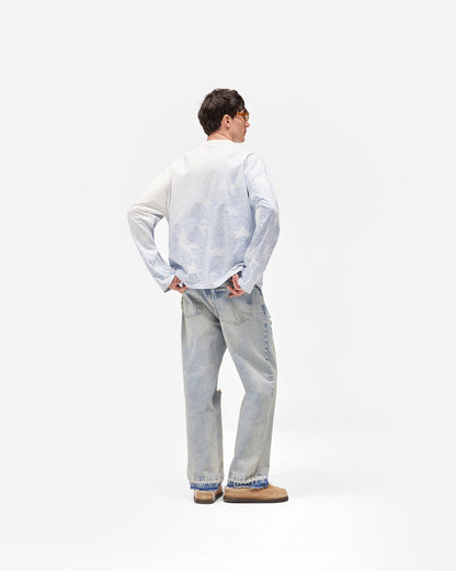 USA Long Sleeve T-Shirt - Washed Blue
