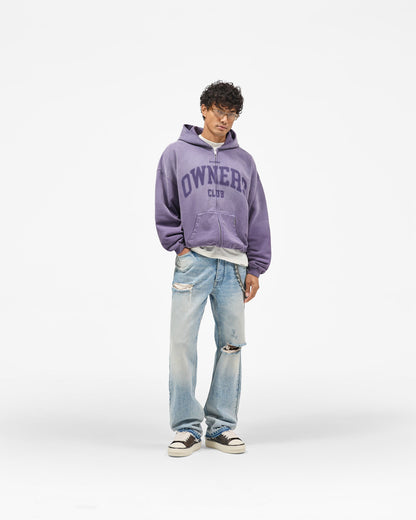 Represent Owners Club Zip Through Hoodie - Deep Purple