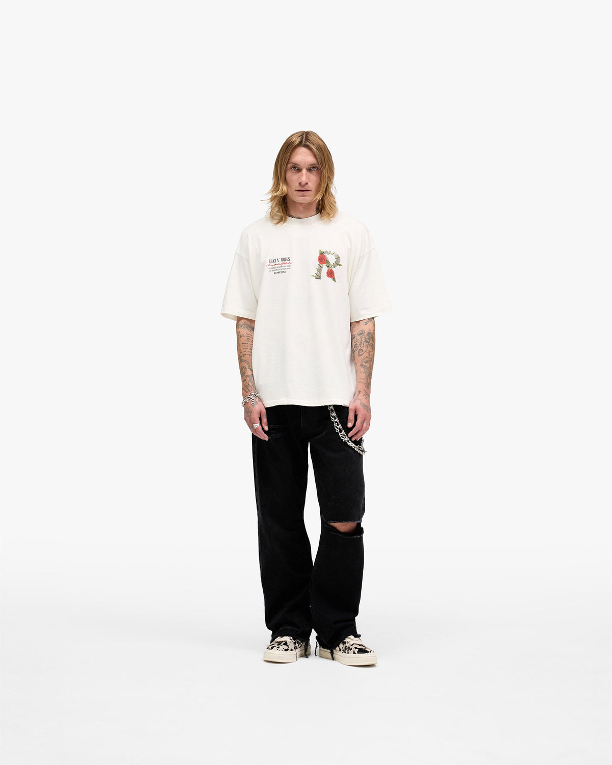 Represent X Guns N' Roses Tour T-Shirt - Flat White