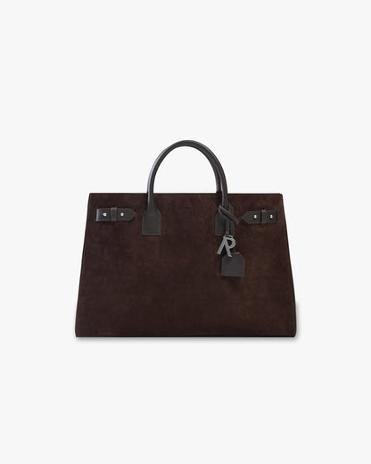 Suede Leather Tote Bag - Brown