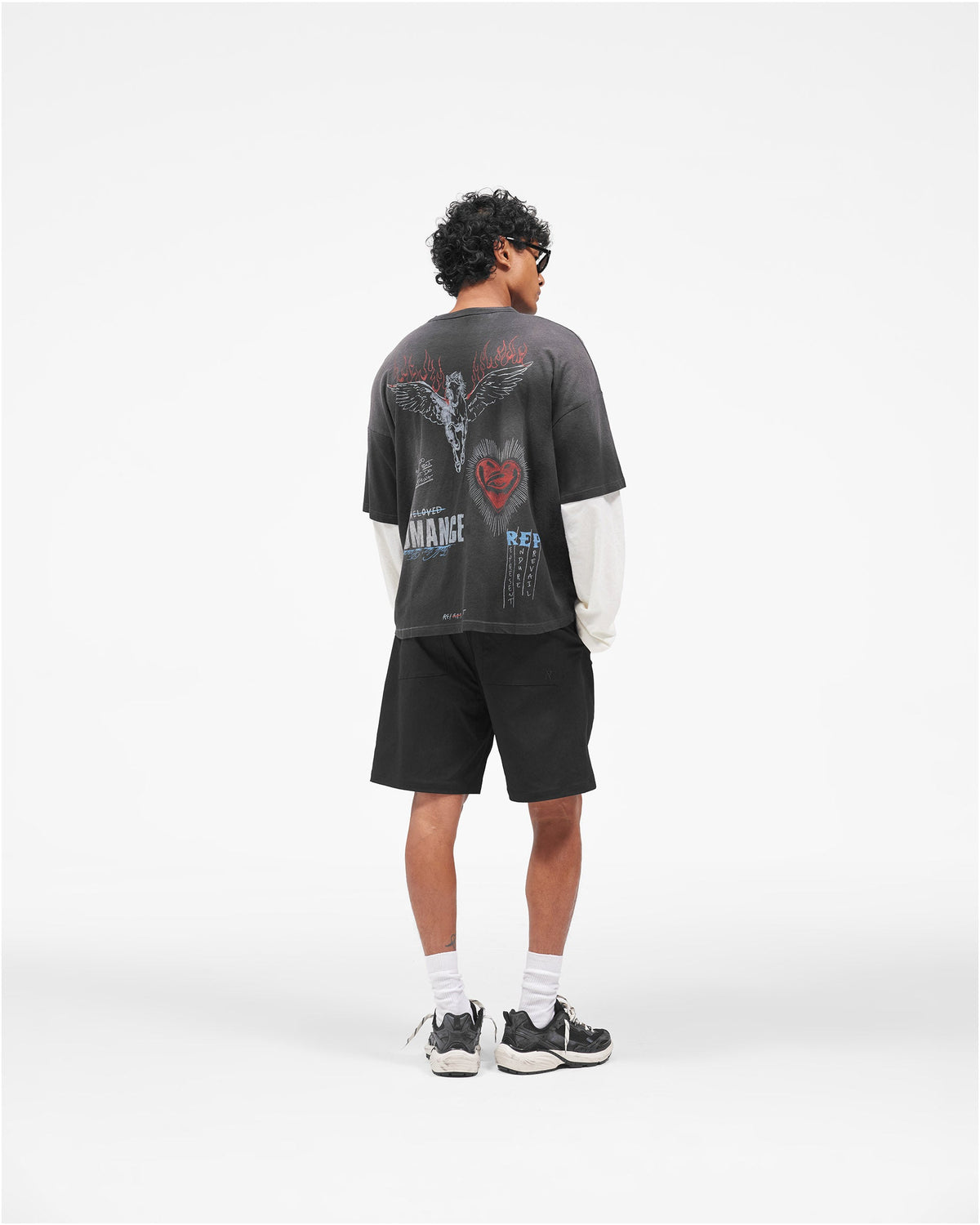 Heavier Than The Heavens Long Sleeve T-Shirt - Washed Black