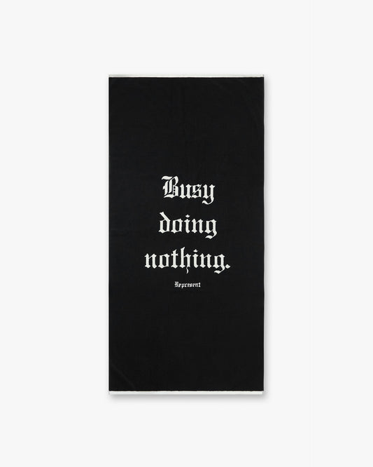 Busy Doing Nothing Beach Towel - Jet Black