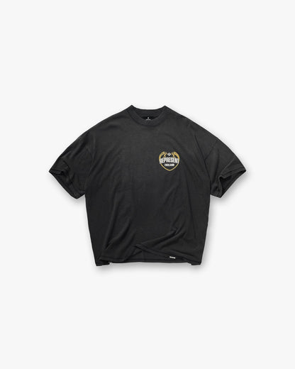 Angel Border T-Shirt - Stained Black