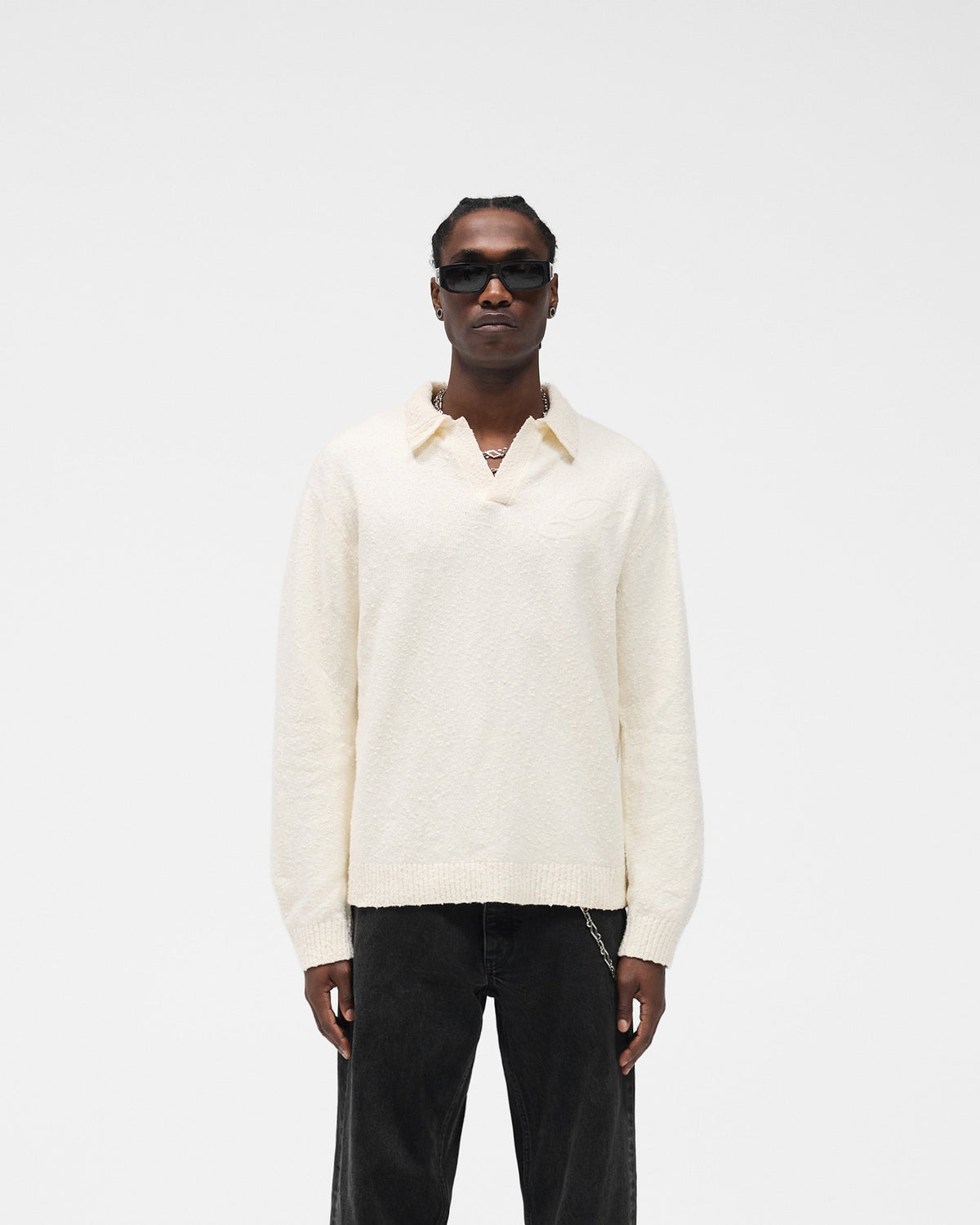 Knitted Polo - Aged White
