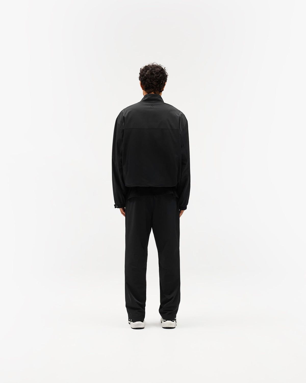 Initial Nylon Track Jacket - Black