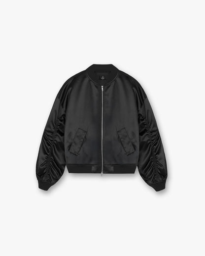 Satin Bomber - Black