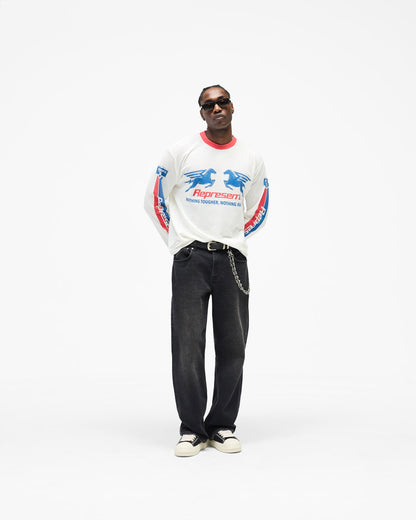 Mesh Pegasus Long Sleeve T-Shirt - Flat White