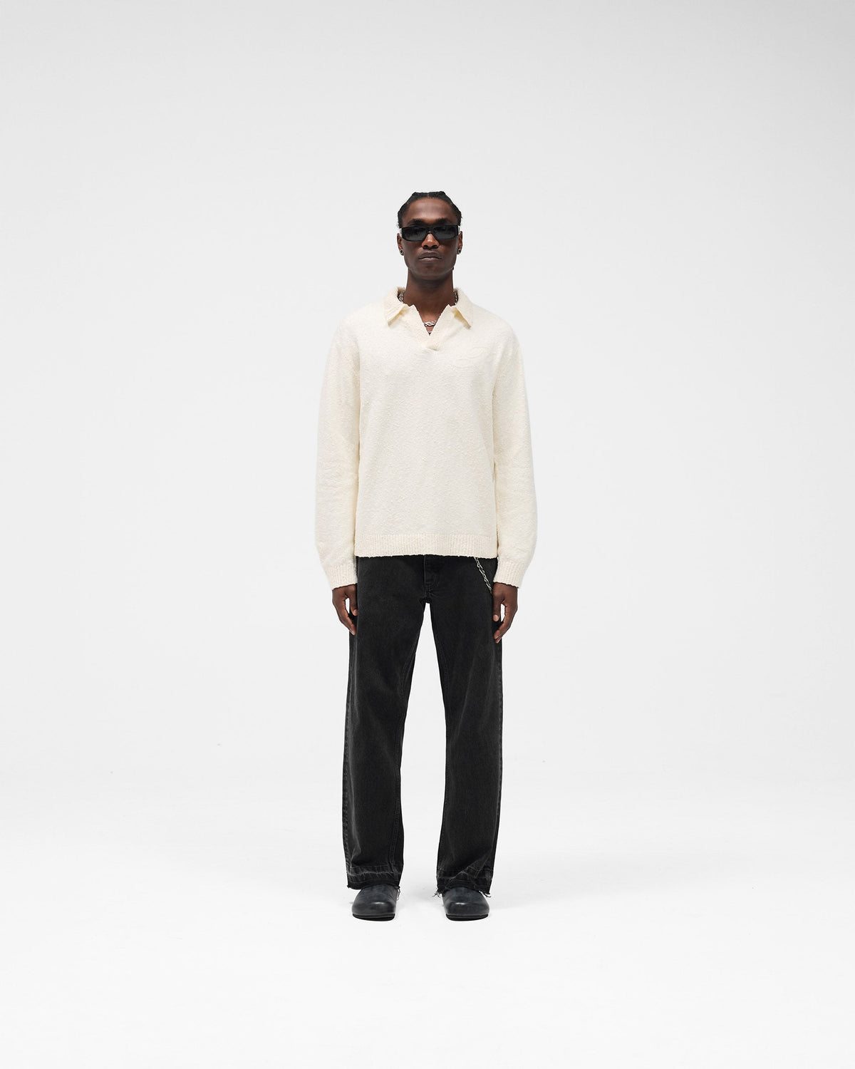 Knitted Polo - Aged White