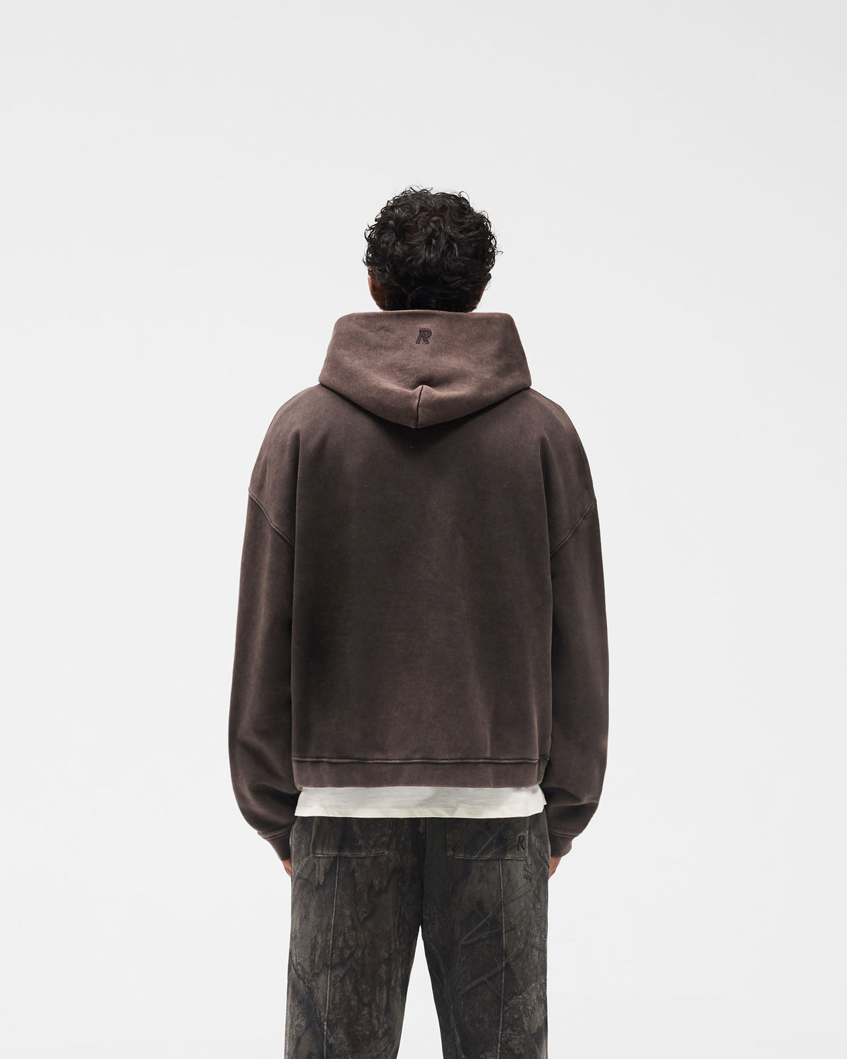Initial Boxy Hoodie - Coffee